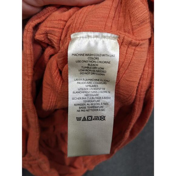 Anthropologie Pilcro Tank Top Womens Large Ruched Ribbed Coral Boho Cropped Rave - Picture 10 of 13